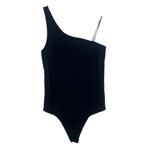 Abercrombie & Fitch Black Asymmetrical Cami Bodysuit